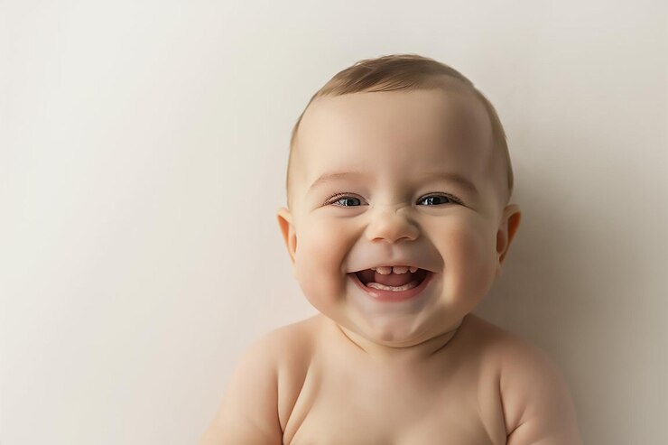 Vecteur le bonheur de l'enfant et le concept de personnes bébé adorable