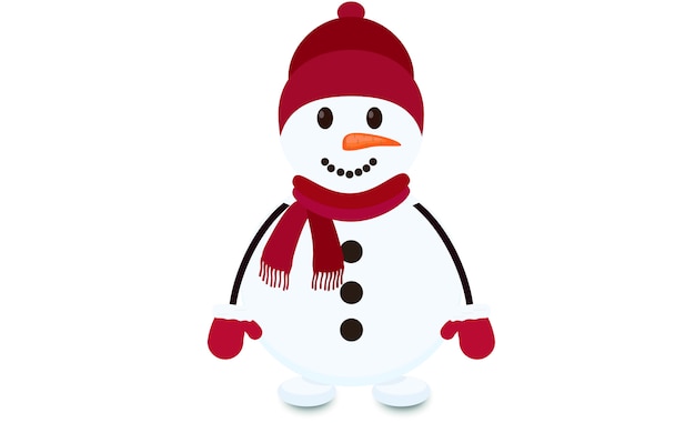 Bonhomme De Neige Avec Bonnet, écharpe Et Gants De Laine