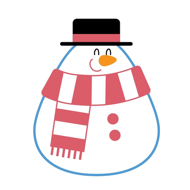 Bonhomme De Neige Mignon Dans L'illustration Du Jour De Noël.