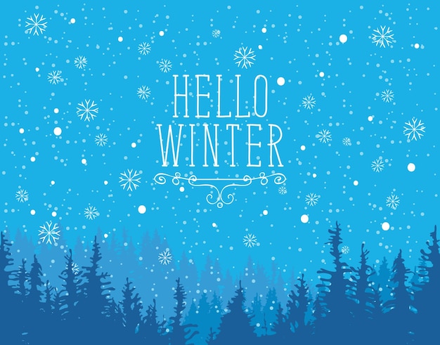 Bonjour affiche d'hiver