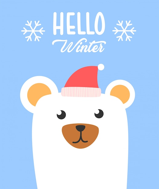 Bonjour Affiche D'ours Polaire D'hiver