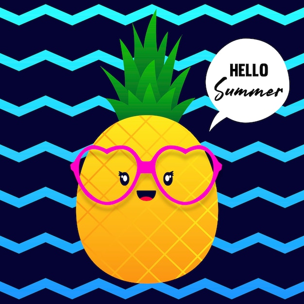 Bonjour Ananas D'été Kawaii