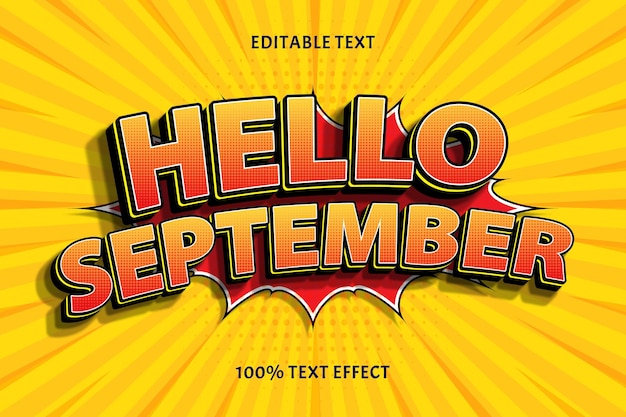 Bonjour Effet De Texte Modifiable De Septembre