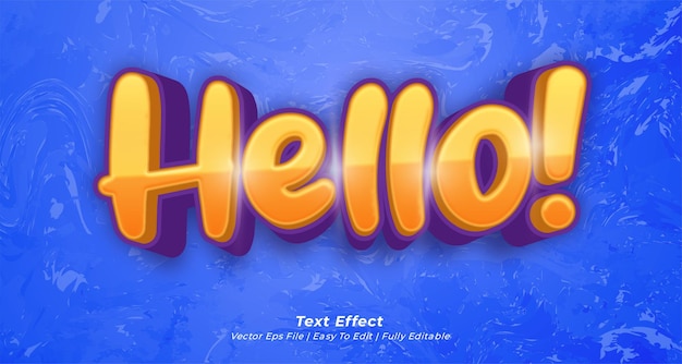Bonjour effet de texte style de texte 3d modifiable