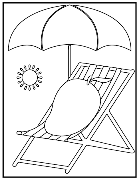 Bonjour L'été Coloriages Et Symboles Sur La Plage D'été