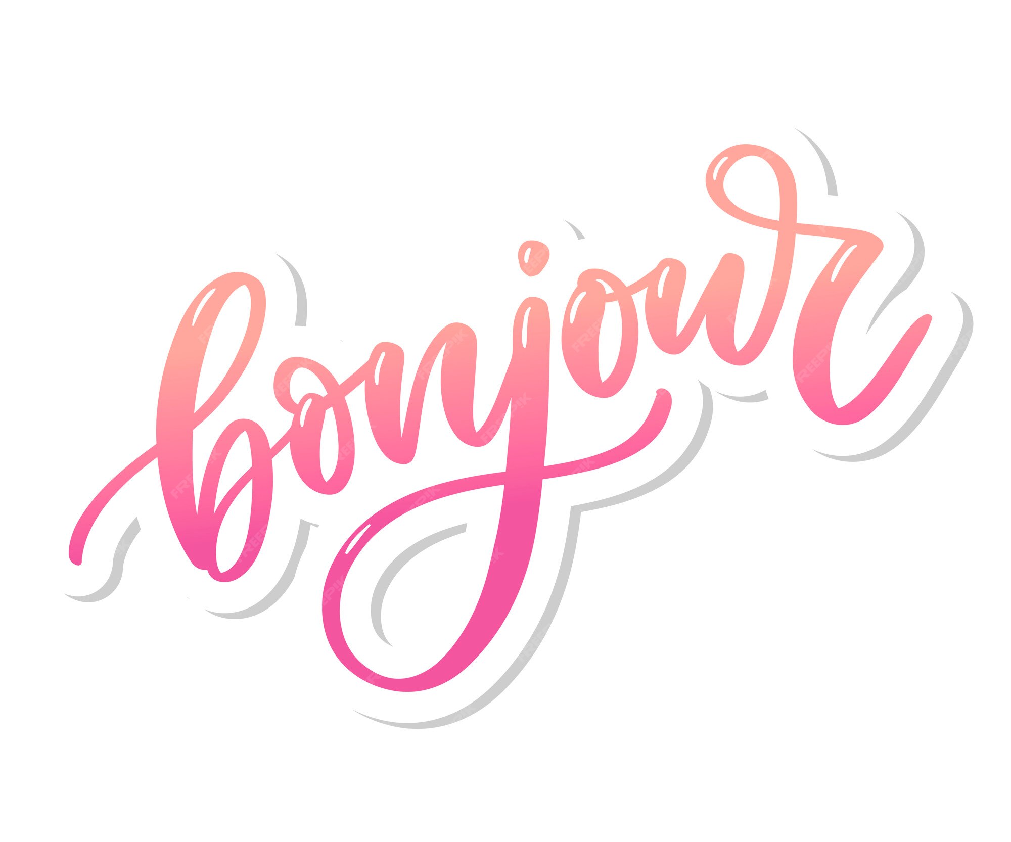 Bonjour Inscription Bonne Journee En Francais Calligraphie De Lettrage Vecteur Premium