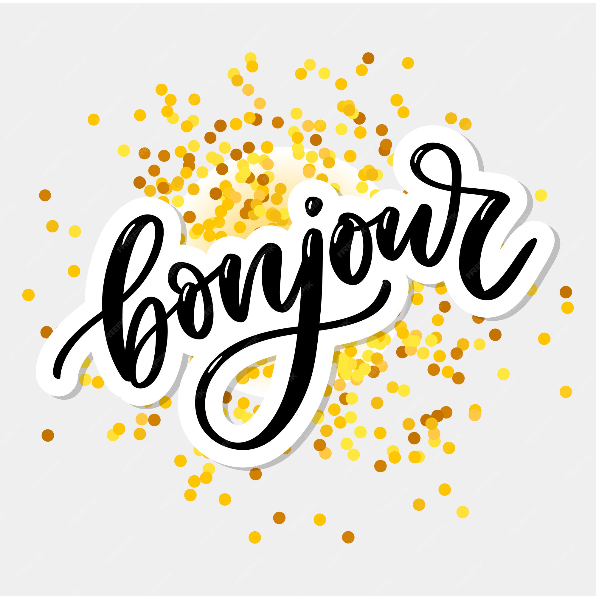 Bonjour Inscription Bonne Journee En Francais Vecteur Premium