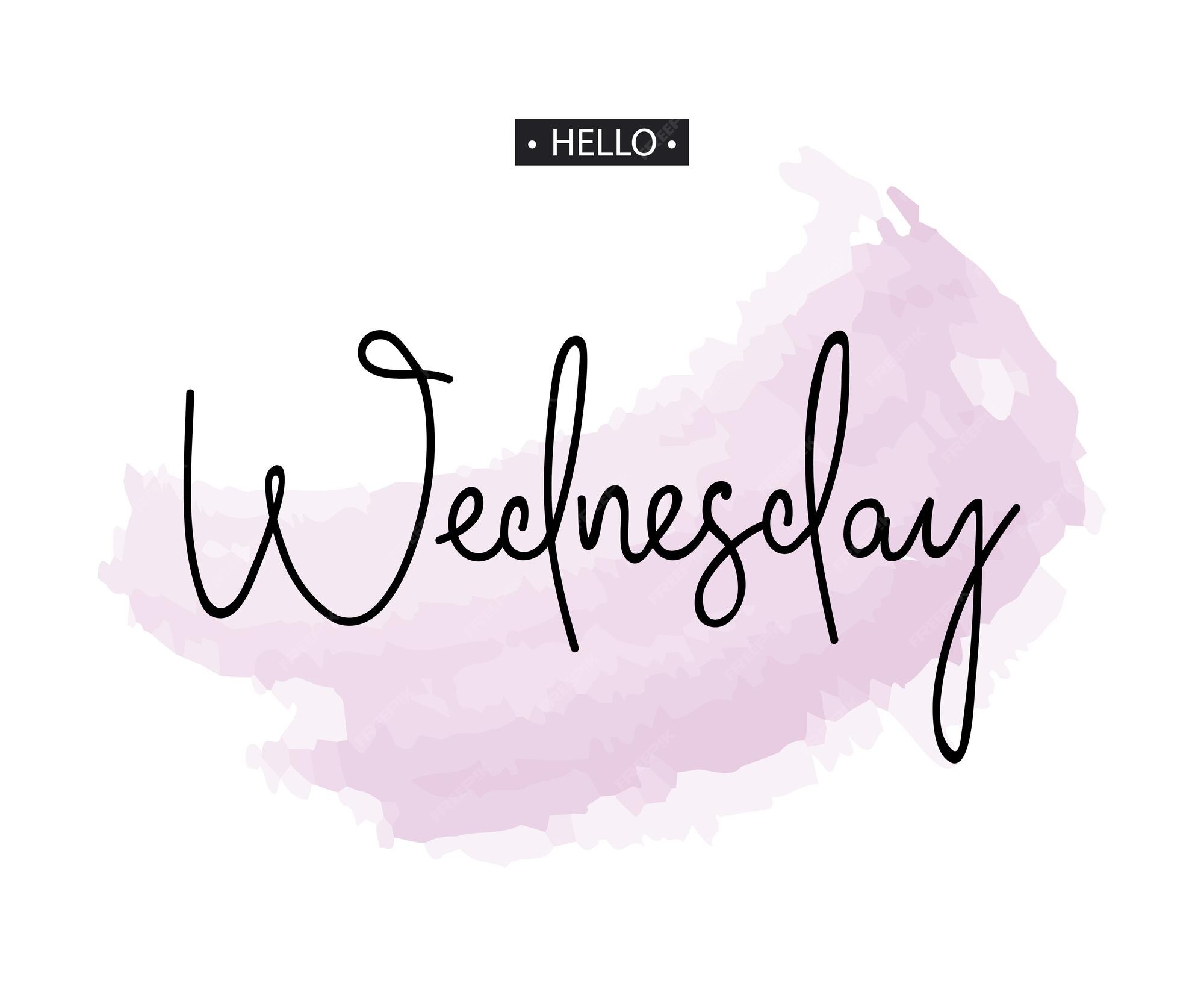 Bonjour Mercredi Citation Inspirante Illustration Vectorielle Vecteur Premium