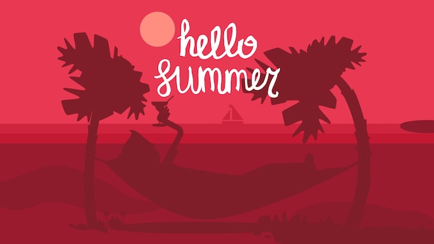 Vecteur bonjour summer concept