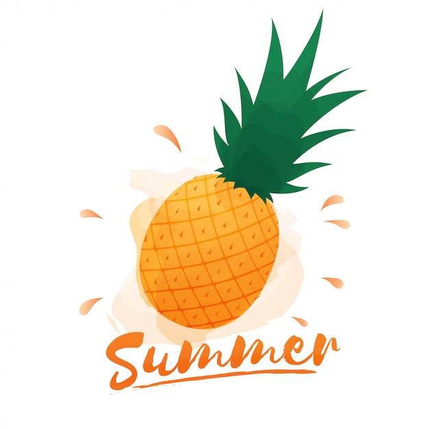 Vecteur bonjour summer lettering and ananas