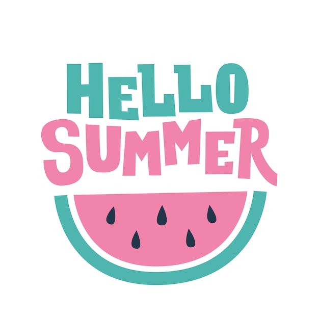 Bonjour texte d'été et carte de pastèque