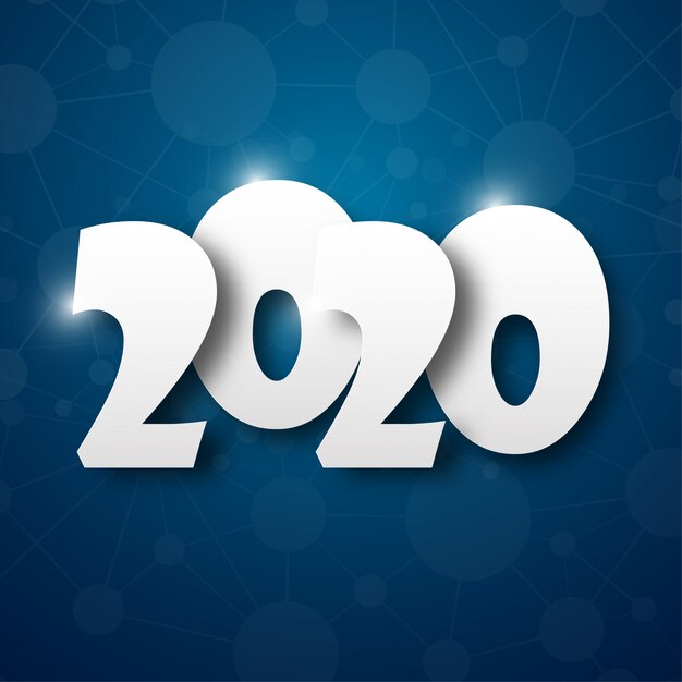 Bonne année 2020. Carte de voeux.
