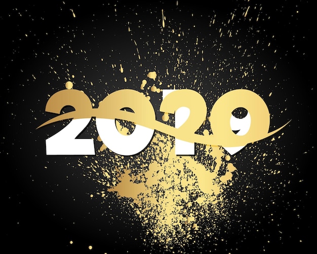 Vecteur bonne année 2020 conception de texte moderne 2020