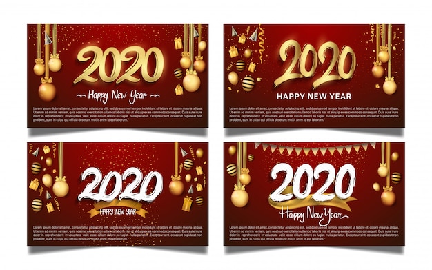 Bonne Année 2020 Définie Pour La Bannière