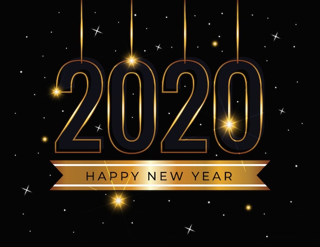 Bonne Année 2020 Fond Doré