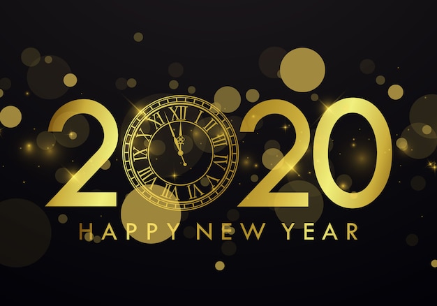 Bonne Année 2020 Fond Avec Horloge