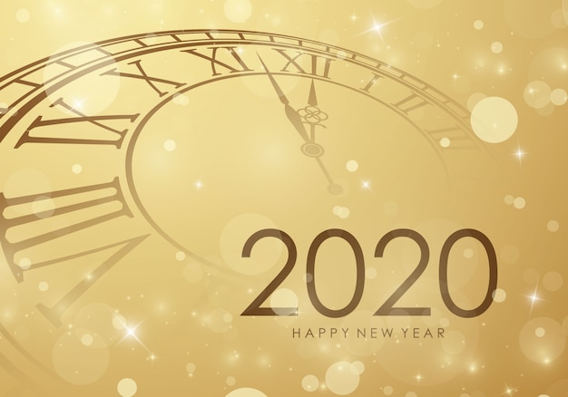 Bonne Année 2020 Fond Avec Horloge