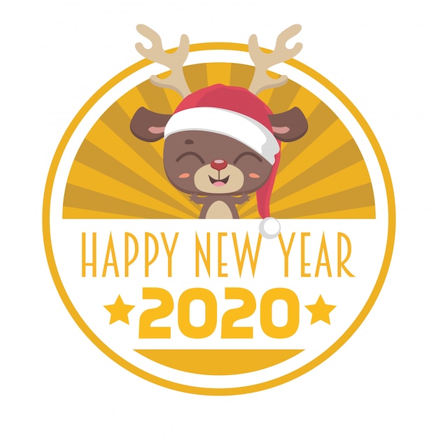 Bonne Année 2020 Avec Un Mignon Renne