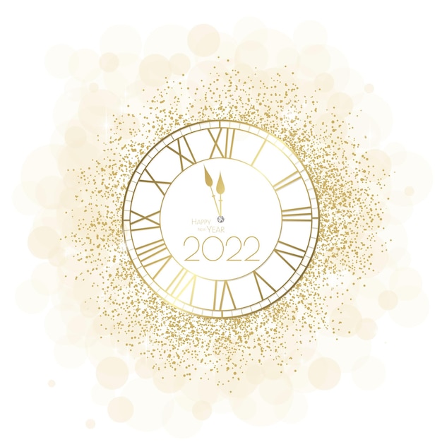 Bonne Année 2021 Horloge Et Conception De Paillettes