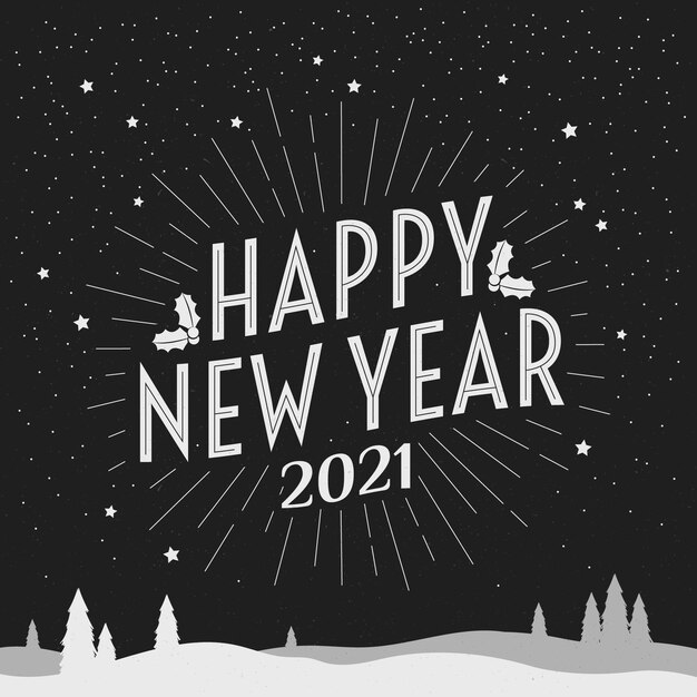 Vecteur bonne année 2021 lettrage