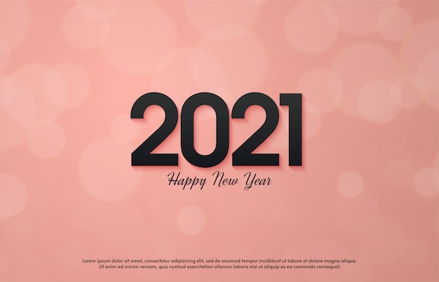 Bonne Année 2021 Avec Des Nombres Noirs 3d Sur Fond Rose.