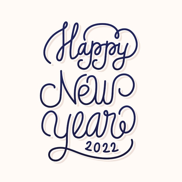 Vecteur bonne année 2022 calligraphie