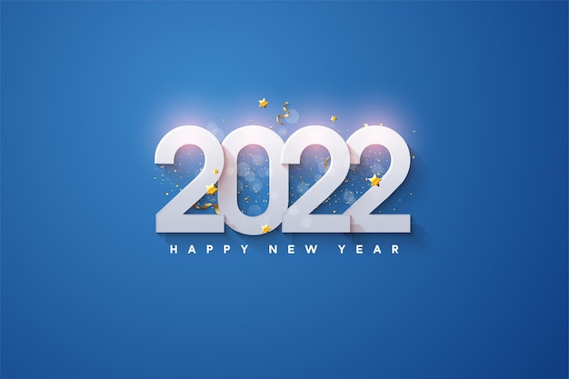 Bonne Année 2022 Avec Des Chiffres Les Uns Sur Les Autres