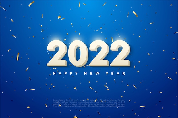 Bonne année 2022 avec des chiffres blancs en gras