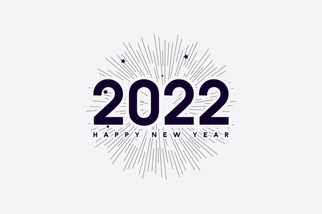 Bonne année 2022 avec des chiffres et des lignes