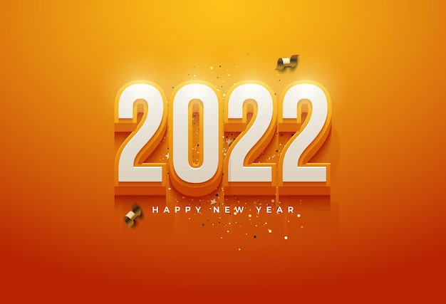 Bonne Année 2022 Avec Des Chiffres Orange