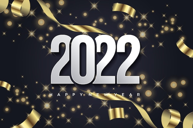 Bonne année 2022 avec des chiffres qui se croisent
