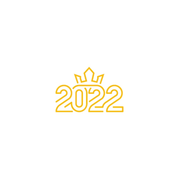 Bonne Année 2022 Avec Couronne Royale. Modèle D'icône De Vecteur