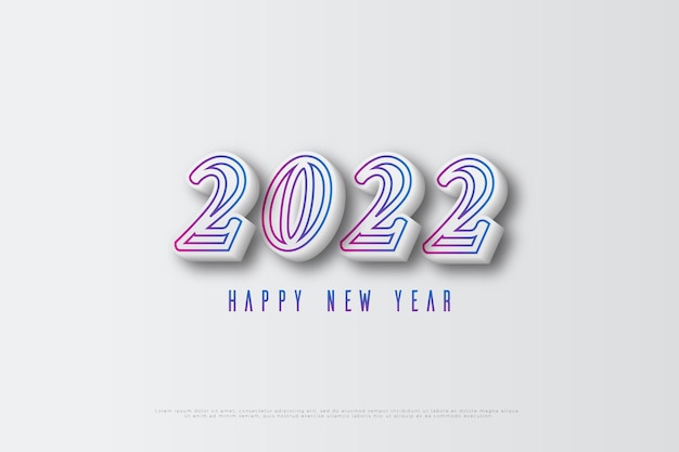 Bonne Année 2022 Avec Décoration Rayures En Chiffres