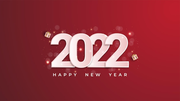 Bonne Année 2022 Design De Fond De Style 3d