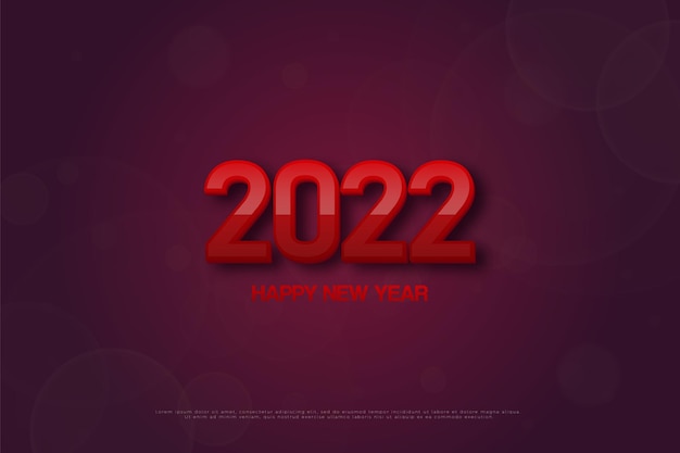 Bonne année 2022 avec différentes combinaisons de couleurs de chiffres rouges