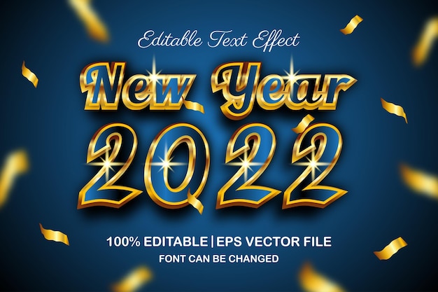 Bonne Année 2022 Effet De Texte Modifiable Style 3d