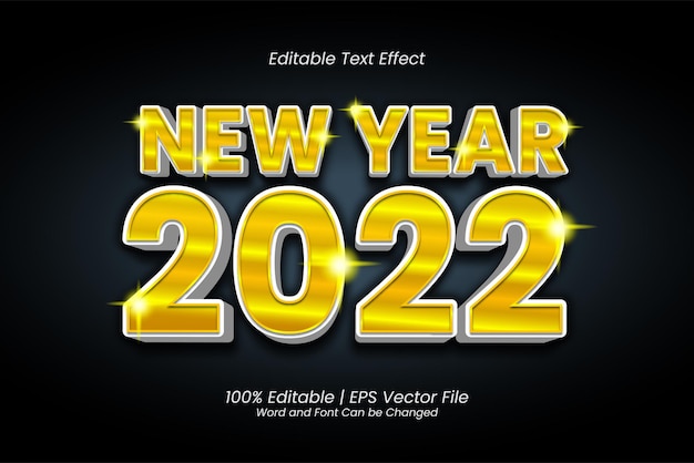 Bonne Année 2022 Effet De Texte Modifiable Style Or De Luxe 3d