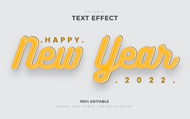Bonne Année 2022 Effets De Texte Modifiables En 3d