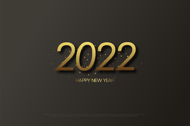 bonne année 2022 avec fond de paillettes d'or