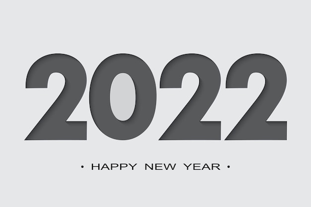 Bonne année 2022 fond de papier découpé. Conception de vecteur