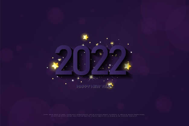 Bonne Année 2022 Sur Fond Violet