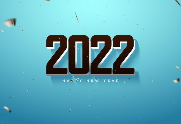 Bonne Année 2022 Avec Illustration De Chiffres En Relief Et Ombrés