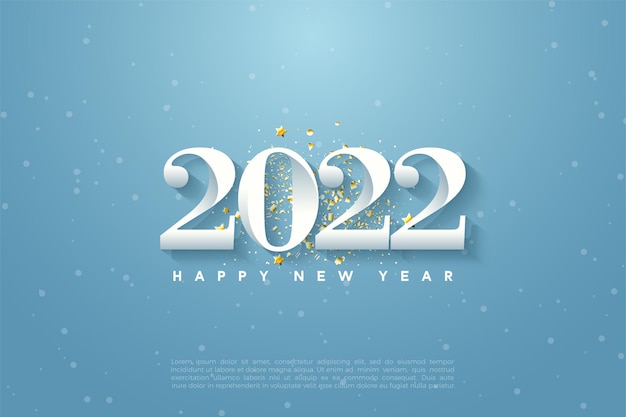 Bonne année 2022 avec illustration de fond de ciel bleu