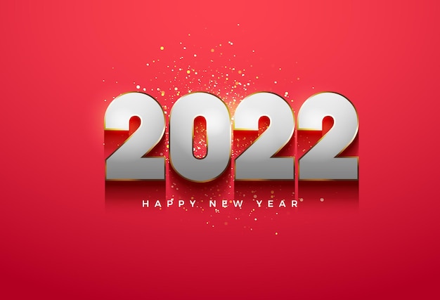 Bonne Année 2022 Avec Illustration De Nombres 3d