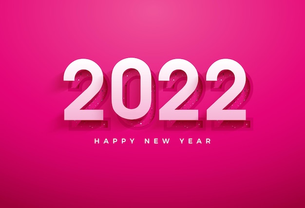 Vecteur bonne année 2022 avec illustration de nombres semi 3d