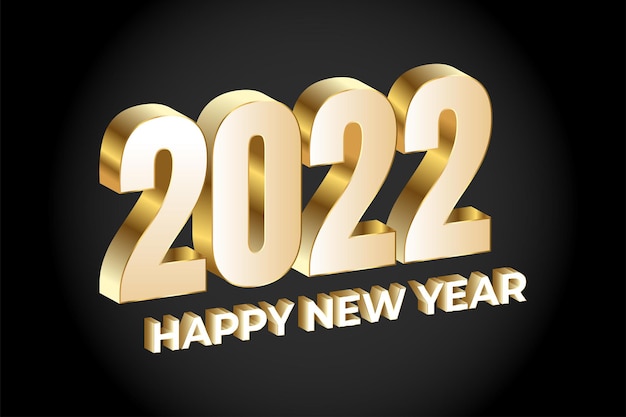 Vecteur bonne année 2022 lettres d'or