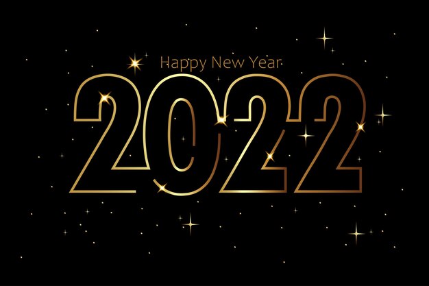 Bonne année 2022 ligne d'or
