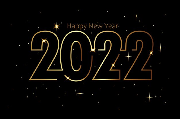 Bonne Année 2022 Ligne D'or