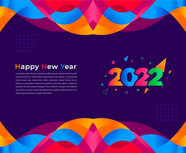 Bonne année 2022 modèle de fond coloré