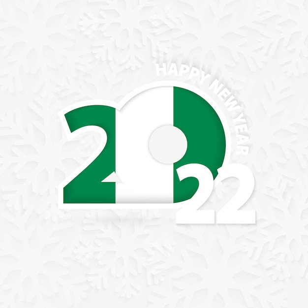 Bonne Année 2022 Pour Le Nigeria Sur Fond De Flocon De Neige.